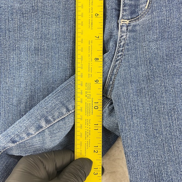 NYDJ Petites Jeans Womens Size 10P Blue Denim Straight Crop Roll Cuff Mid-Rise - Picture 9 of 16